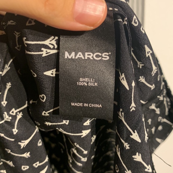 🌟Host Pick🌟 MARCS Australia 100% silk black and white arrows mini dress - Picture 13 of 14